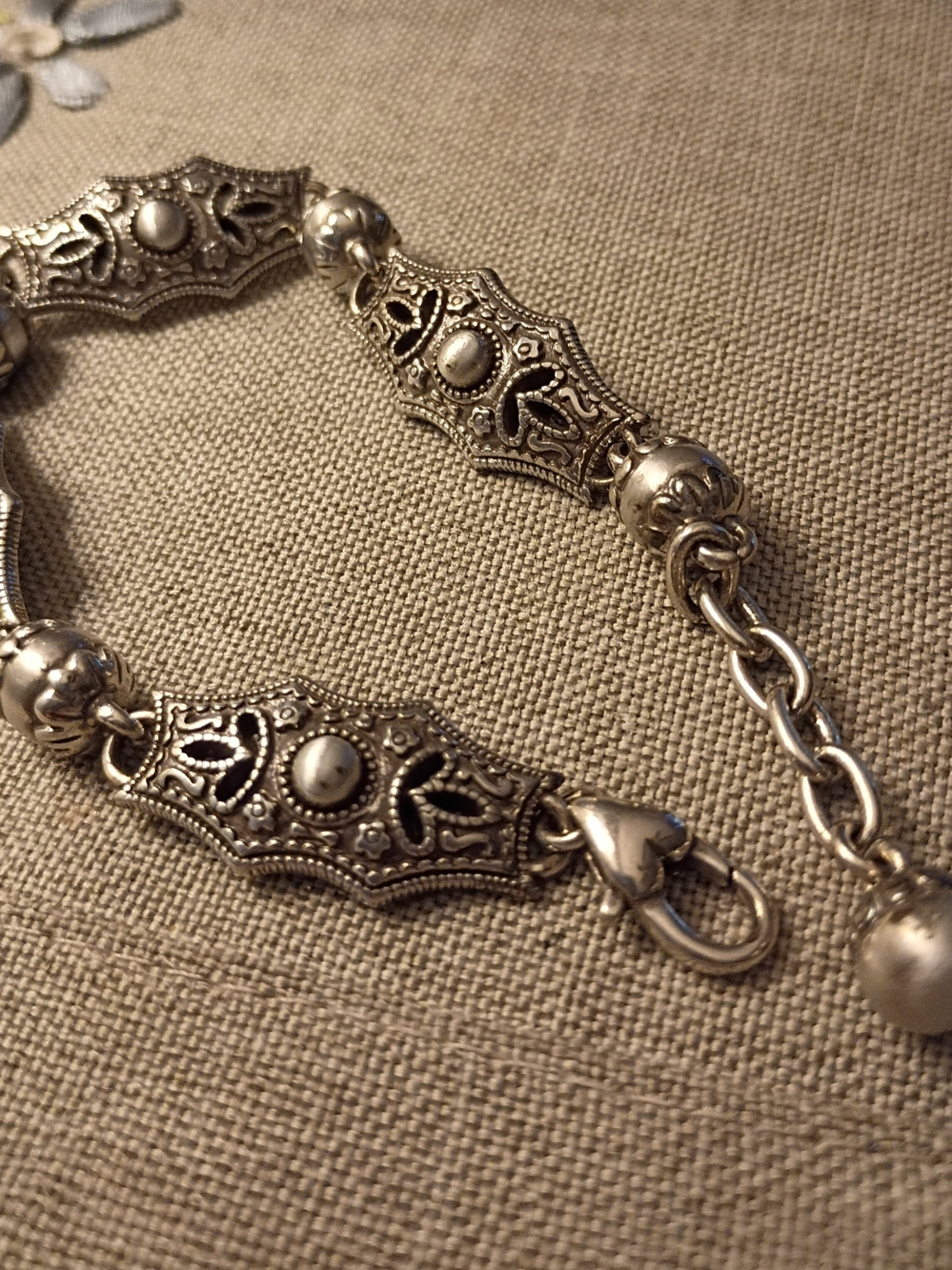 Vintage Brighton Silver Filigree Bracelet - Silver